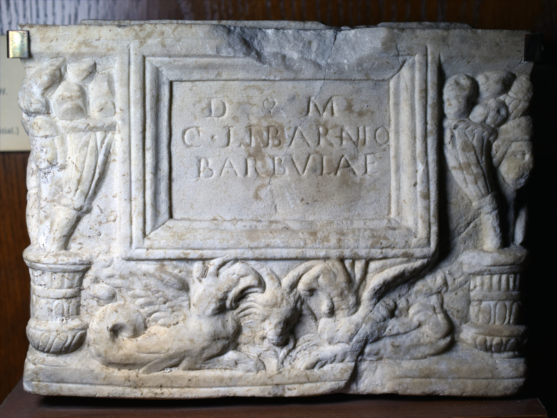 piece of marble with latin engraving